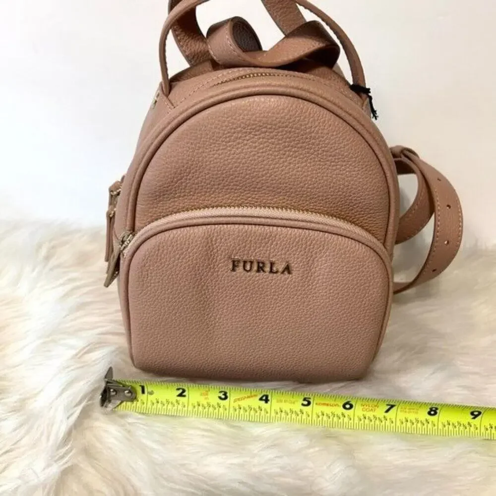 Furla Frida Mini backpack in Moonstone ( pale pink) with Rose Gold hardware New